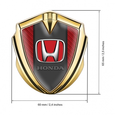 Honda Bodyside Badge Self Adhesive Gold Red Carbon Crimson Logo