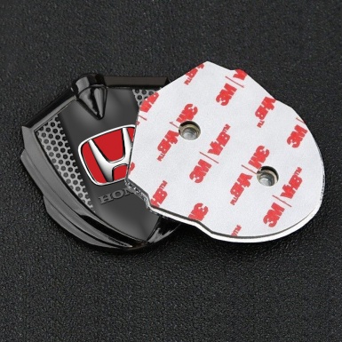 Honda Fender Metal Domed Emblem Graphite Grey Honeycomb Motif