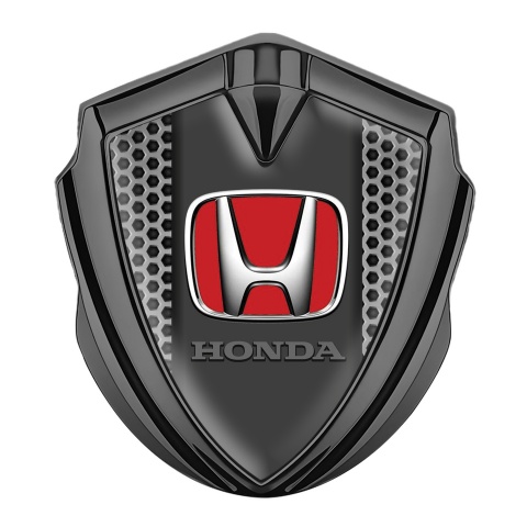 Honda Fender Metal Domed Emblem Graphite Grey Honeycomb Motif