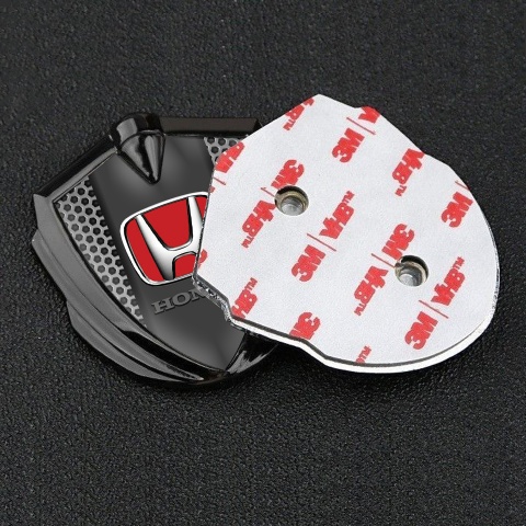 Honda Fender Metal Domed Emblem Graphite Grey Honeycomb Motif