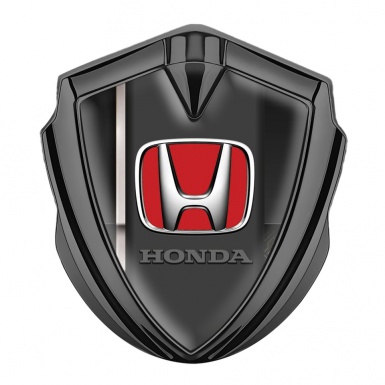 Honda Trunk Emblem Badge Graphite Black Grey Sport Stripe Design