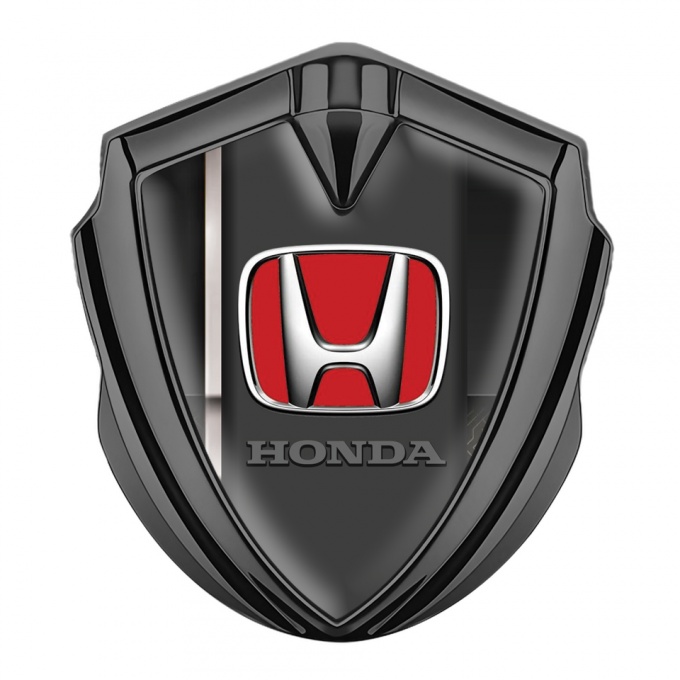 Honda Trunk Emblem Badge Graphite Black Grey Sport Stripe Design