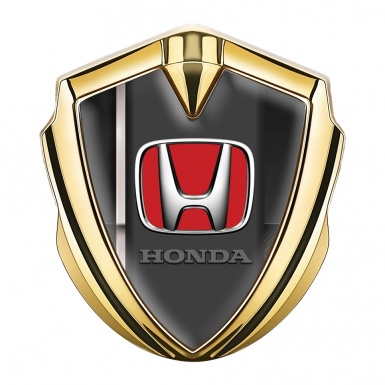 Honda Trunk Emblem Badge Gold Black Grey Sport Stripe Design