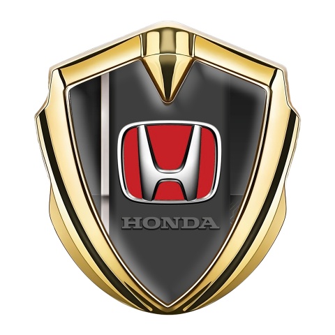 Honda Trunk Emblem Badge Gold Black Grey Sport Stripe Design