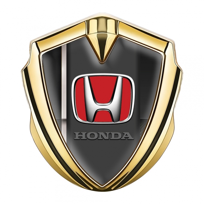 Honda Trunk Emblem Badge Gold Black Grey Sport Stripe Design