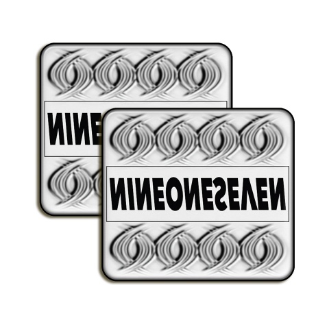 917 Nine One Seven Silicone Stickers Grey and Black Artwork 2 pcs