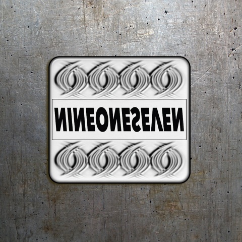 917 Nine One Seven Silicone Stickers Grey and Black Artwork 2 pcs