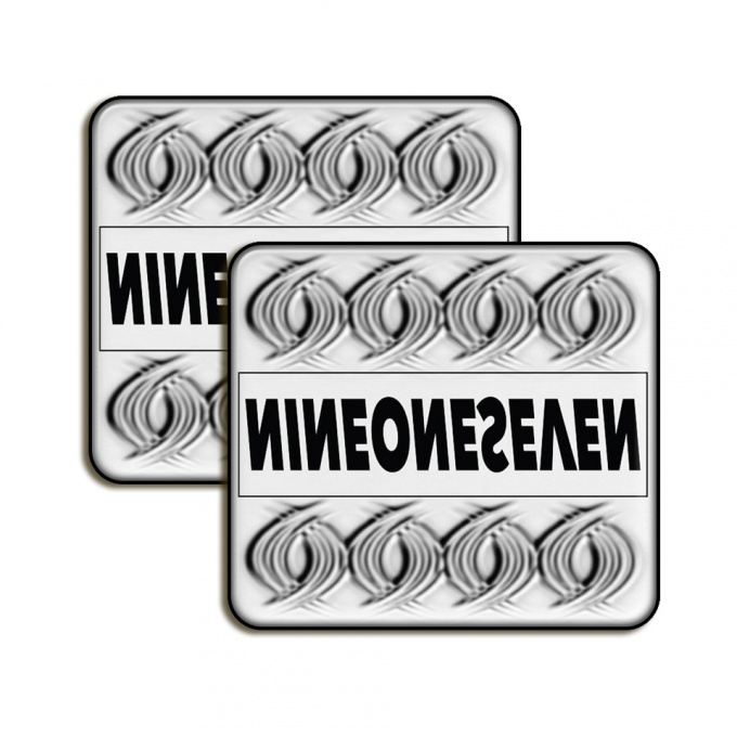 917 Nine One Seven Silicone Stickers Grey and Black Artwork 2 pcs
