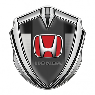 Honda Metal Bodyside Domed Emblem Silver Black Brushed Edition
