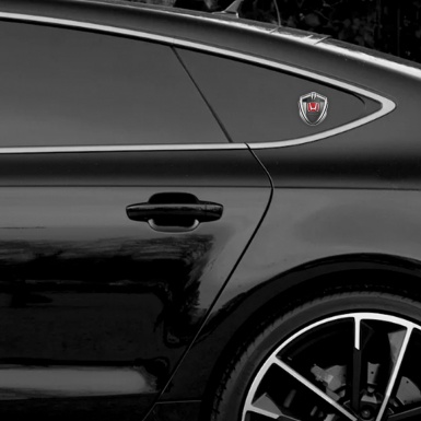 Honda Metal Bodyside Domed Emblem Silver Black Brushed Edition