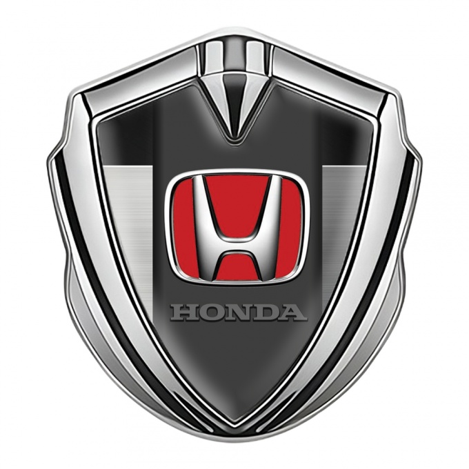 Honda Metal Bodyside Domed Emblem Silver Black Brushed Edition