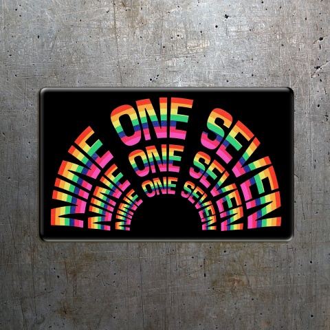 917 Nine One Seven Domed Stickers Black and Multicolor logo 2 pcs