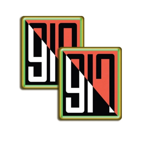 917 Nine One Seven Silicone Stickers Black and Orange Artwork 2 pcs 