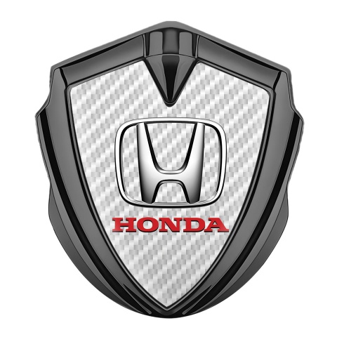 Honda Trunk Emblem Badge Graphite White Carbon Chromed Logo Effect