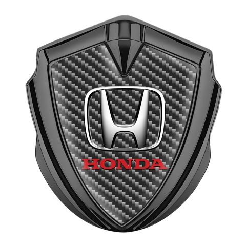 Honda Trunk Metal Emblem Badge Graphite Dark Carbon Chrome Motif