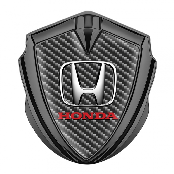 Honda Trunk Metal Emblem Badge Graphite Dark Carbon Chrome Motif