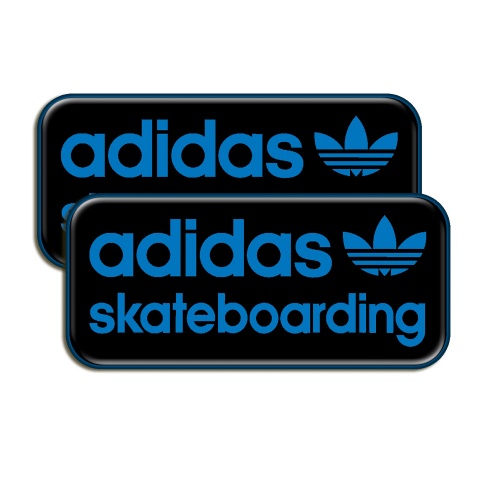 Adidas Skateboarding Silicone Stickers Black with Navy Blue Logo 2 pcs