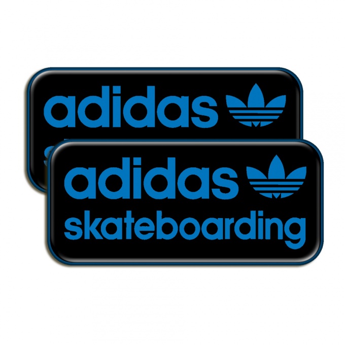Adidas Skateboarding Silicone Stickers Black with Navy Blue Logo 2 pcs