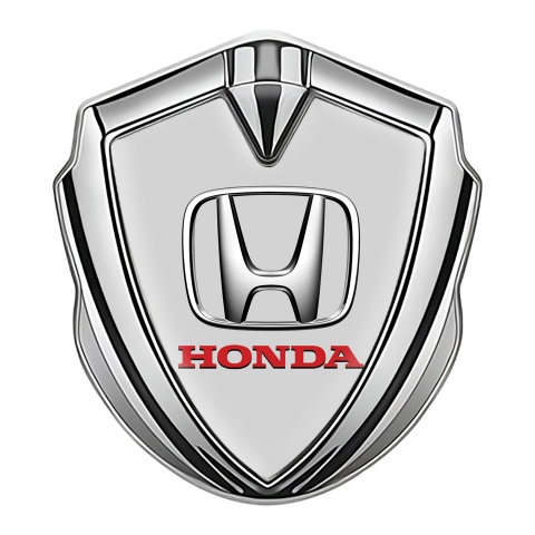 Honda Metal Bodyside Domed Emblem Silver Grey Ingot Chrome Effect