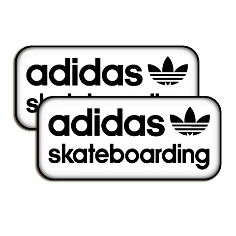 Adidas Skateboarding Silicone Stickers White with Black Logo 2 pcs