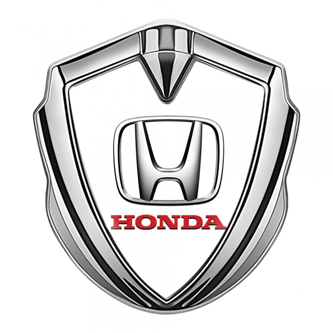 Honda Self Adhesive Bodyside Emblem Silver White Pearl Classic Logo