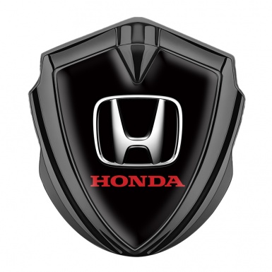 Honda Metal Emblem Self Adhesive Graphite Pure Black Chromed Effect