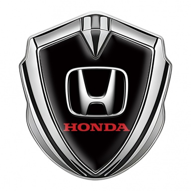 Honda Metal Emblem Self Adhesive Silver Pure Black Chromed Effect