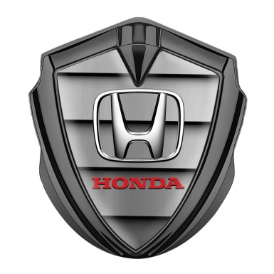 Honda 3D Car Metal Domed Emblem Graphite Front Grille Chrome Effect