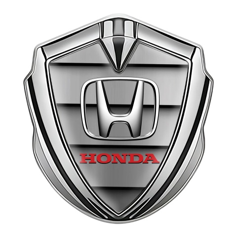 Honda 3D Car Metal Domed Emblem Silver Front Grille Chrome Effect