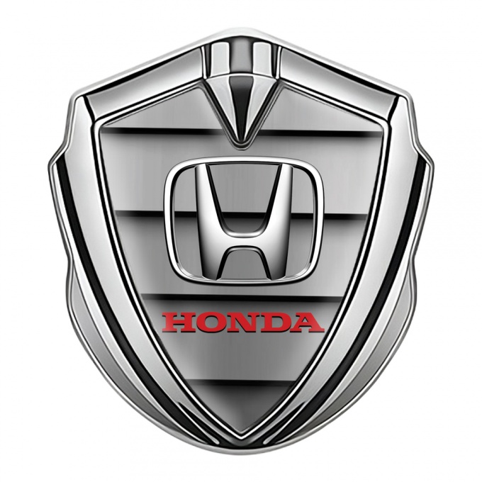 Honda 3D Car Metal Domed Emblem Silver Front Grille Chrome Effect