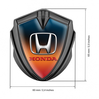 Honda Bodyside Domed Emblem Graphite Old Copper Gradient Metallic Motif