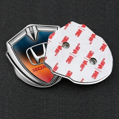Honda Bodyside Domed Emblem Silver Old Copper Gradient Metallic Motif