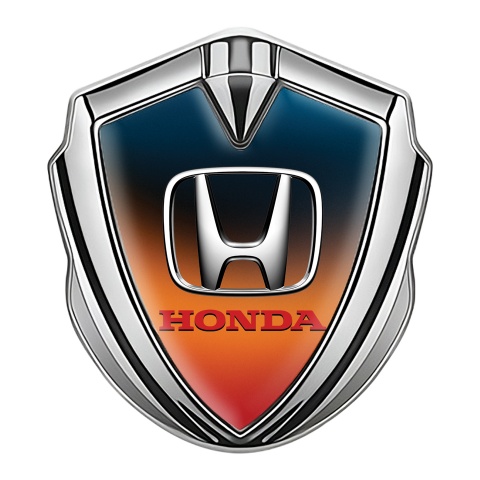 Honda Bodyside Domed Emblem Silver Old Copper Gradient Metallic Motif