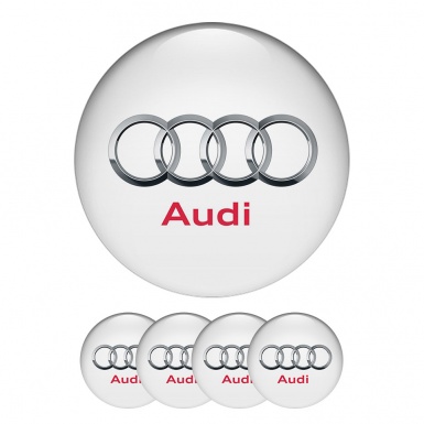 Audi Sticker Wheel Center Hub Cap Red Logo