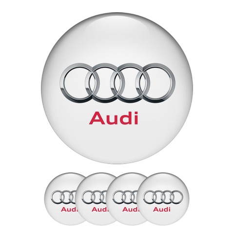Audi Sticker Wheel Center Hub Cap Red Logo
