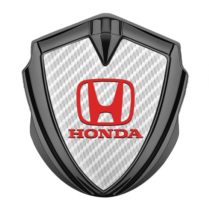 Honda Fender Metal Domed Emblem Graphite Light Carbon Red Classic Logo