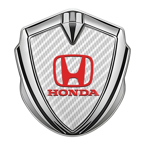 Honda Fender Metal Domed Emblem Silver Light Carbon Red Classic Logo