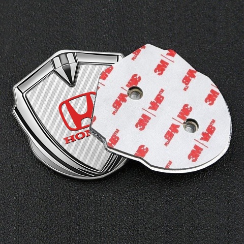Honda Fender Metal Domed Emblem Silver Light Carbon Red Classic Logo