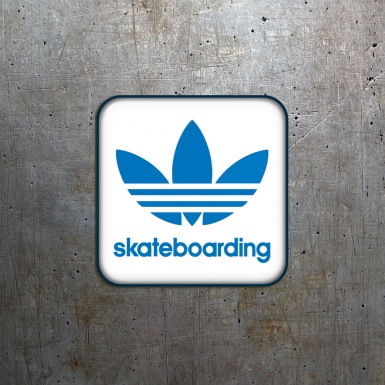 Adidas Skateboarding Domed Stickers White with Navy Blue Logo 2 pcs