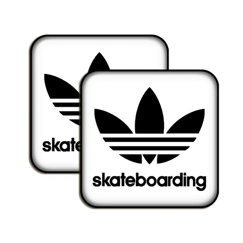 Adidas Skateboarding Domed Stickers White with Black Logo 2 pcs