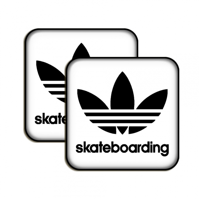 Adidas Skateboarding Domed Stickers White with Black Logo 2 pcs