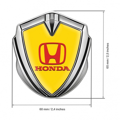 Honda Domed Self Adhesive Emblem Silver Pure Yellow Crimson Logo