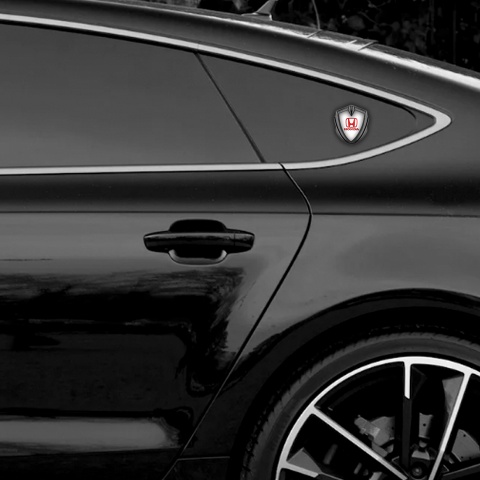 Honda Self Adhesive Bodyside Emblem Graphite Pearl Base Red Logo Design