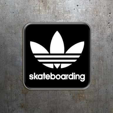 Adidas Skate Silicone Stickers Black with White Logo 2 pcs
