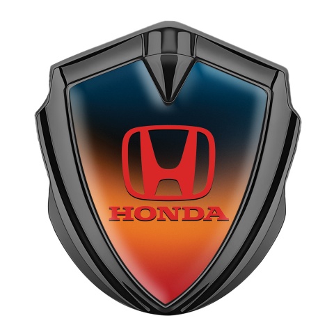 Honda 3D Car Metal Domed Emblem Graphite Colorful Gradient Crimson Logo