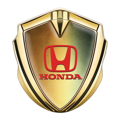 Honda Bodyside Badge Self Adhesive Gold Rusty Gradient Crimson Logo