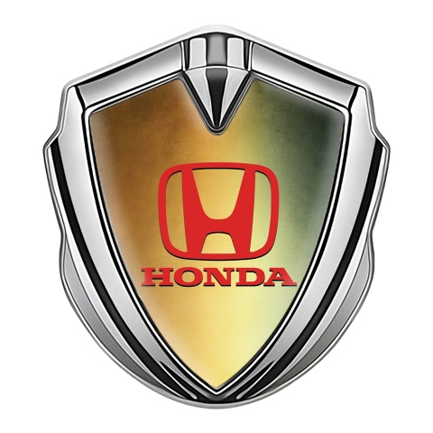 Honda Bodyside Badge Self Adhesive Silver Rusty Gradient Crimson Logo