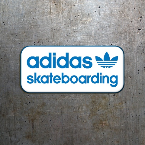 Adidas Skate Silicone Stickers White with Blue Logo 2 pcs