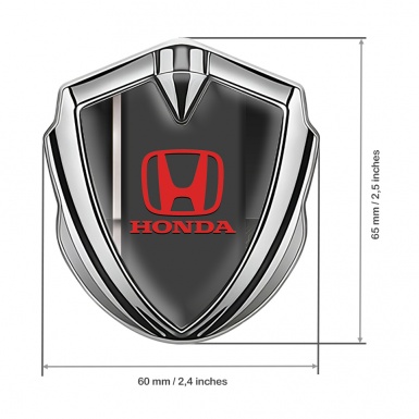 Honda Fender Emblem Badge Silver Dark Grey Sport Line Edition