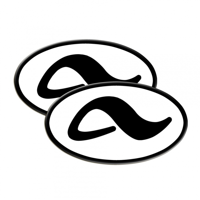 Adio Silicone Stickers White with Black Logo 2 pcs